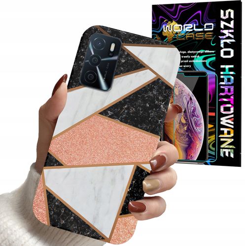 ETUI DO OPPO A16 A16s A54s - GEOMETRYCZNE WZORY DLA KOBIET PLECKI + SZKŁO na Arena.pl