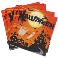 tg76537 serwetki halloween 10szt papierowe na imprezę pomarańczowe duchy