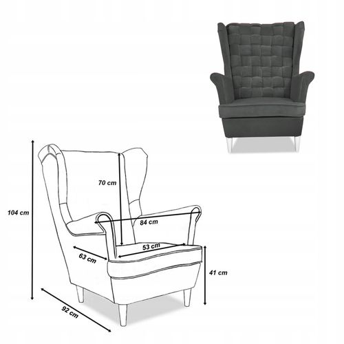 Zestaw wypoczynkowy Carol sofa fotele pufy paski Family Meble grafitowy na Arena.pl