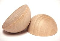 Noga toczona drewniana do mebli półkula WY01042 Kolor pokrycia - Buk, Długość / Wysokość - 6 cm, Materiał - Drewno