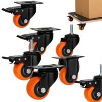 8X KÓŁKA TRANSPORTOWE DO MEBLI WÓZKA REGAŁÓW KÓŁKA OBROTOWE Z HAMULCEM 360°