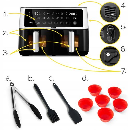 Frytkownica beztłuszczowa Dwukomorowa 10L Air Fryer Yoer 2850W 10 na Arena.pl