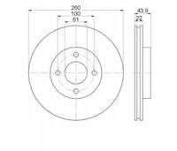 TARCZA HAM PRZOD 260X22 V MIKODA