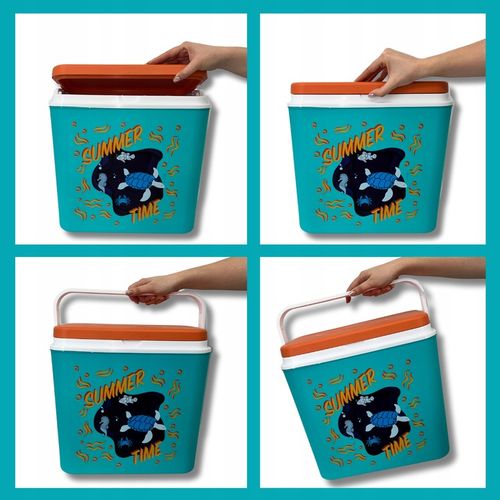 Przenośna LODÓWKA TURYSTYCZNA 24L na Wkłady Mrożące, SOLIDNY uchwyt na Arena.pl