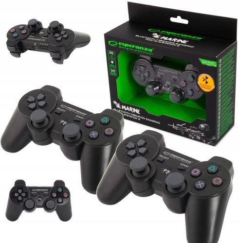 BEZPRZEWODOWY GAMEPAD BLUETOOTH PAD PS3 WIBRACJA CZARNY ESPERANZA MARINE na Arena.pl