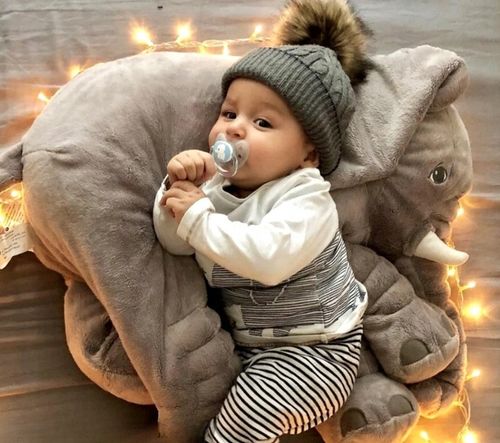 SŁOŃ MASKOTKA Z KOCYKIEM KOCEM XL PODUSZKA 4W1 MUFKA PRZYTULANKA PLUSZAK na Arena.pl