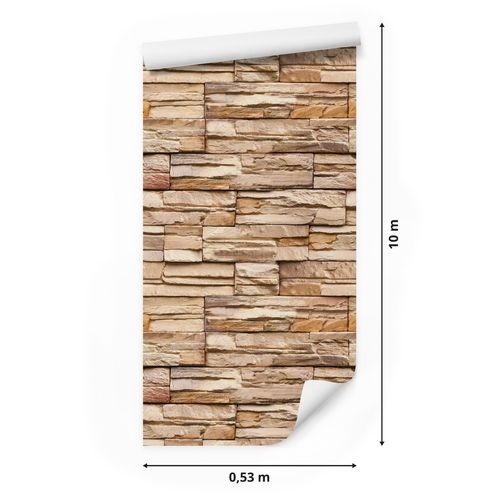 Tapeta Ścienna Do Biura KAMIEŃ ŁUPEK Cegła Wzór 3D na Arena.pl