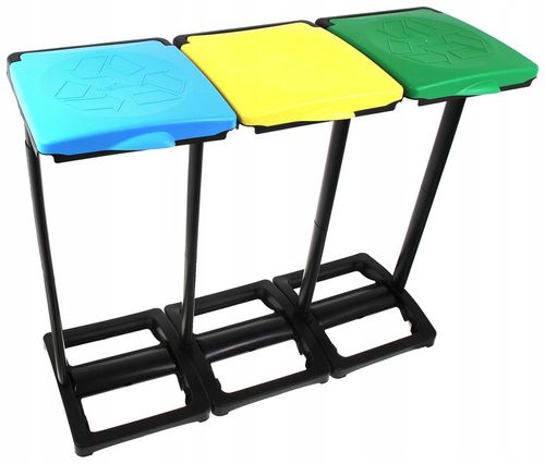 Stojak worki Segregacji Kosz Śmieci 3 Stanowiska na Arena.pl