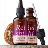 Polska Lakownica żółtawa Ollywell Reishi Krople Moc Ekstrakt Adaptogen