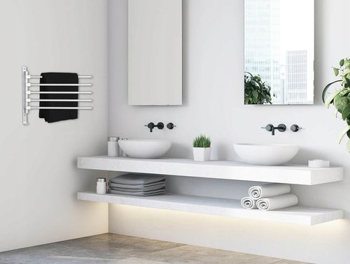 WIESZAK NA RĘCZNIKI ŁAZIENKOWY OBROTOWY SREBRNY HACZYK UCHWYT DO ŁAZIENKI na Arena.pl