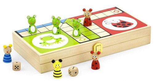 DREWNIANA GRA PLANSZOWA LUDO CHIŃCZYK FIGURKI FAMILIJNA RODZINNA na Arena.pl