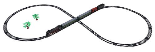 Kolejka Retro Z Funkcją Świateł, Dźwięku I Dymu 216Cm na Arena.pl