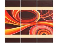 90CM 80 OBRAZ 3 ELEM POMARAŃCZOWY WIR ŚCIENNY