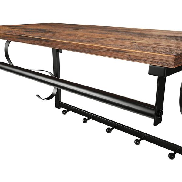 Półka z wieszakami na ubrania drewniana LOFT zdjęcie 4