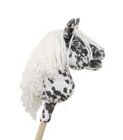 Hobby Horse Mały koń na kiju Premium tarantowaty biało-czarny  A5