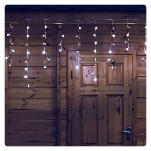 LAMPKI ŚWIĄTECZNE SOPLE Girlanda Świetlna Kurtyna 500 LED Zimny biały na Arena.pl