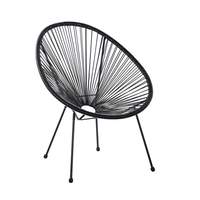Krzesło rattanowe czarne ACAPULCO II