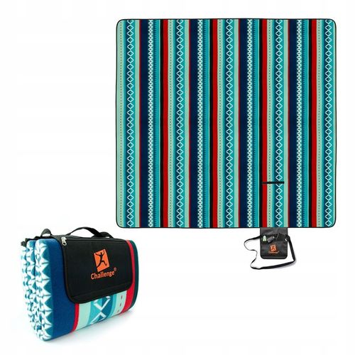 KOC PIKNIKOWY MAXI PLAŻOWY MATA IZOLACJA DUŻA Z UCHWYTEM XXL 2x2m Challenge na Arena.pl