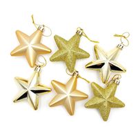 BOMBKI CHOINKOWE ZŁOTE OZDOBY ŚWIĄTECZNE GWIAZDKI 8 cm KOMPLET 6 sztuk