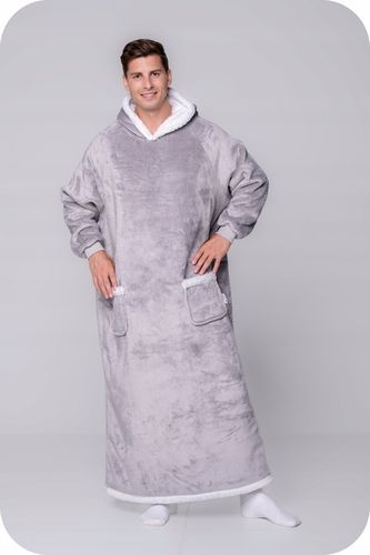 KOC BLUZA Oversize do Kostek Gruba KOCOBLUZA XXL SZARA Futrzak Bluzo na Arena.pl