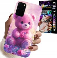 ETUI DO SAMSUNG GALAXY S20 PLUS - SŁODKI MIŚ NA RÓŻOWYM TLE, CASE + FOLIA