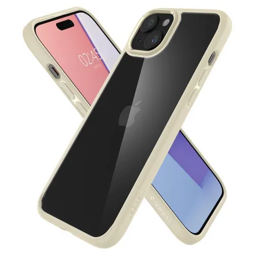 Etui Spigen Crystal Hybrid na iPhone 15 Plus - przezroczysto-beżowe na Arena.pl