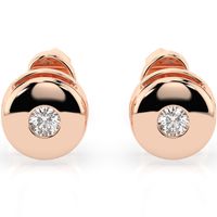 kolczyki z różowego złota 585 z diamentem (brylantem) 0,08 ct lab