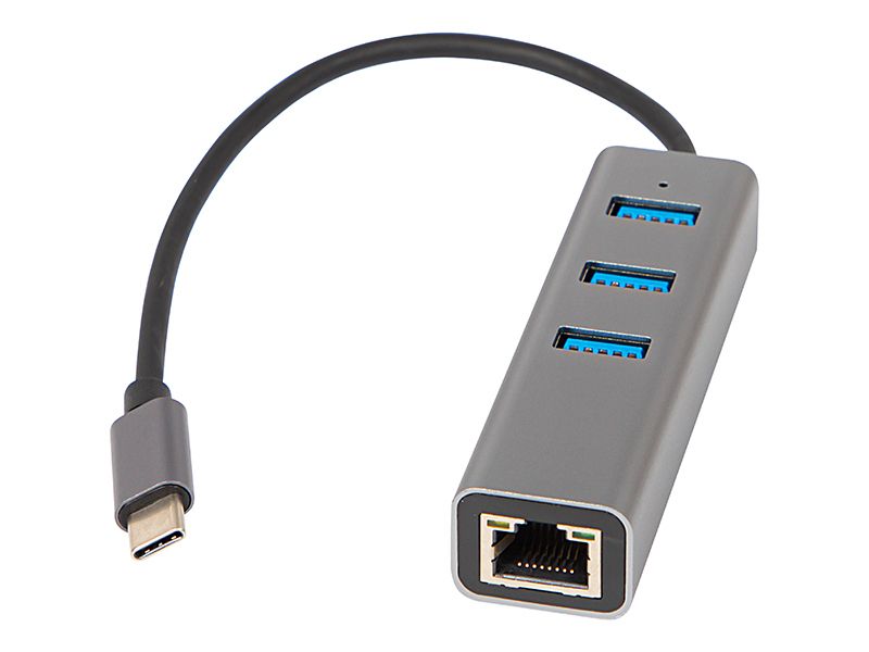 Karta sieciowa USB-C RJ45+3xUSB kabel K-06 zdjęcie 1