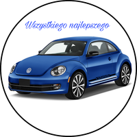 Opłatek na tort VW Auto Samochód Logo Tekst Gratis