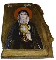 Ikona Święta Klara patronka bieliźniarek, hafciarek, praczek