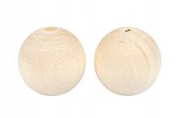 Drewniane korale kulki 18mm SUROWE Z OTWOREM decoupage MAKRAMA 10szt.