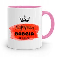 Kubek Różowy Dla Babci Najlepsza Babcia Z Nadrukiem Ze Zdjęciem