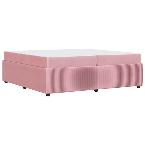 Rama łóżka z materacem z materacem Różowy 200 x 200 cm Aksamit na Arena.pl