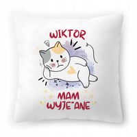 Poduszka Dla Wiktora Na Urodziny Ze Zdjęciem Na Prezent Biała 40X40 Cm
