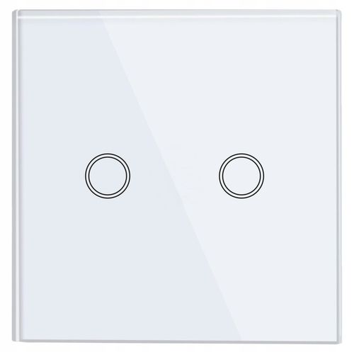 WŁĄCZNIK WYŁĄCZNIK ŚWIATŁA SZKLANY DOTYKOWY PODWÓJNY BIAŁY SZKŁO BIAŁE na Arena.pl