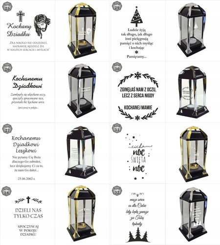 Znicz personalizowany świąteczny elegancka latarenka z grawerem na Arena.pl