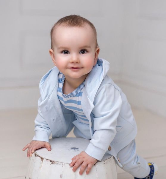 Spodnie basic błękitne 92 zdjęcie 4