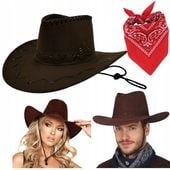 strój KOWBOJA KOWBOJKI KOWBOJKA kapelusz kowbojski + bandamka 8-99 lat