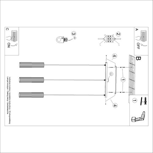Lampa wisząca KARBON 3L zielona oliwka na Arena.pl