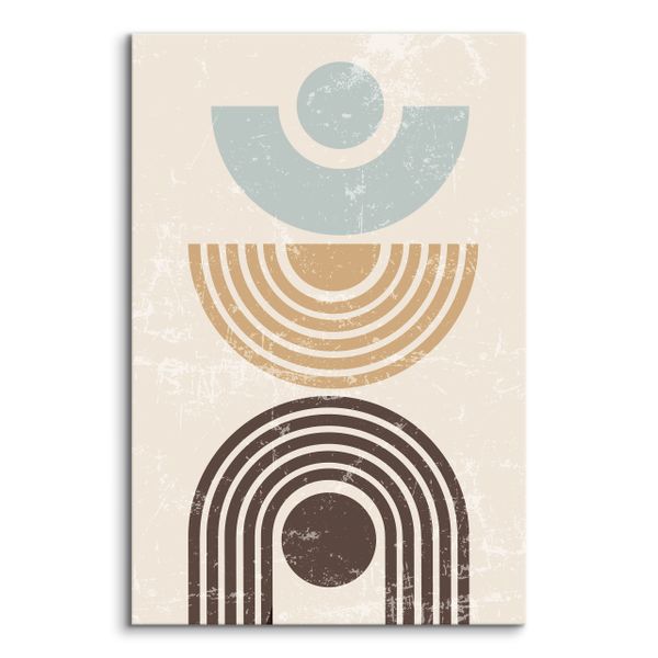 Obraz Na Płótnie Do Sypialni Beżowe Wzory Styl Boho Abstrakcja 50cm x 70cm zdjęcie 2