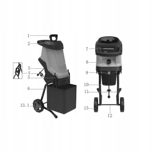 ROZDRABNIACZ DO GAŁĘZI NOŻOWY ELEKTRYCZNY 2600W RĘBAK DO DREWNA WOREK na Arena.pl