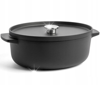 KitchenAid Garnek żeliwny Cast Iron 22cm 3,3l czarny matowy do gotowania