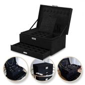 szkatułka na biżuterię kuferek etui organizer czerń pd119cz