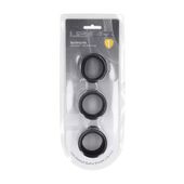 liquid silicone ball strap set of 3 - s/m/l - black