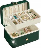 PUDEŁKO ORGANIZER PODRÓŻNY NA BIŻUTERIĘ 2-POZIOMOWE PRZENOŚNE 11 x 16 x 8cm