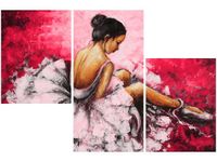 OBRAZ BALETNICA RÓŻOWYM TLE