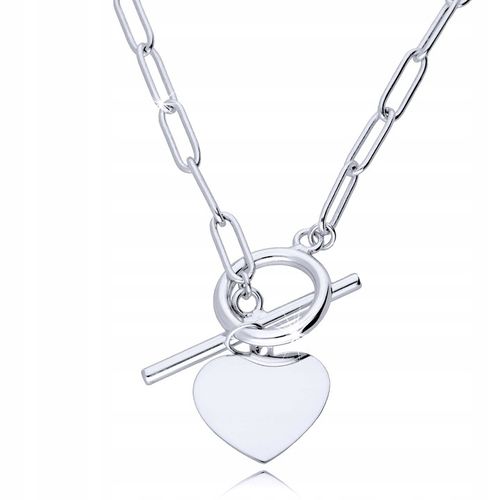 Srebrny Naszyjnik 925 Łańcuch Serce Kółko Grawer na Arena.pl