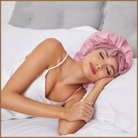 Jedwabny Czepek Do Spania z opaską Satynowy czepek na włosy DŁUGI TURBAN