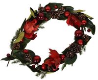 Girlanda z czerwonymi bombkami świąteczna