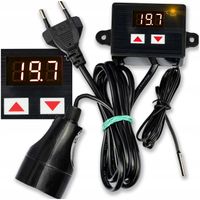 TERMOSTAT ELEKTRONICZNY REGULATOR TEMPERATURY Z GNIAZDKIEM I WTYCZKĄ 230V
